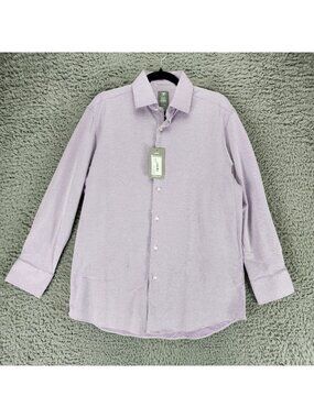 Stacy Adams Shirt Mens Large 16-16.5 32/33 Light Purple Button Up *NWT*